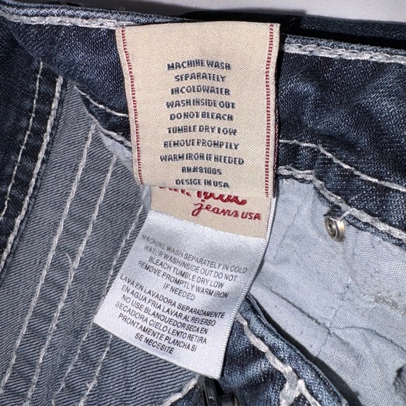 L.A. Idol Size 7/30 Dark Wash Embellished Y2K Low Rise Babydoll Bootcut Jeans - Picture 8 of 11